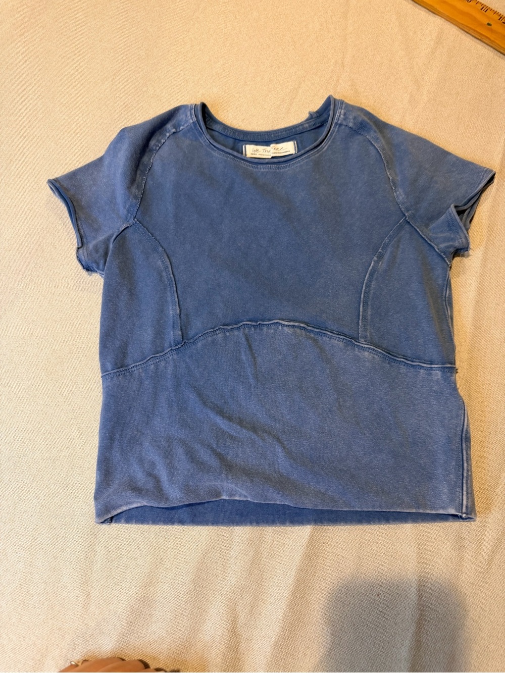 We The Free Washed Indigo Blue Short Sleeve Tee